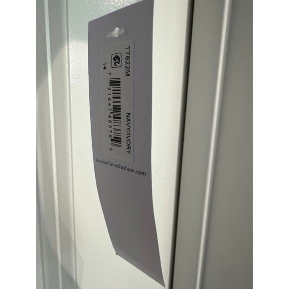 MSRP $138 NWT London Times Navy Floral Belted Midi Dress Size L SAME DAY SHIP - Picture 4 of 7